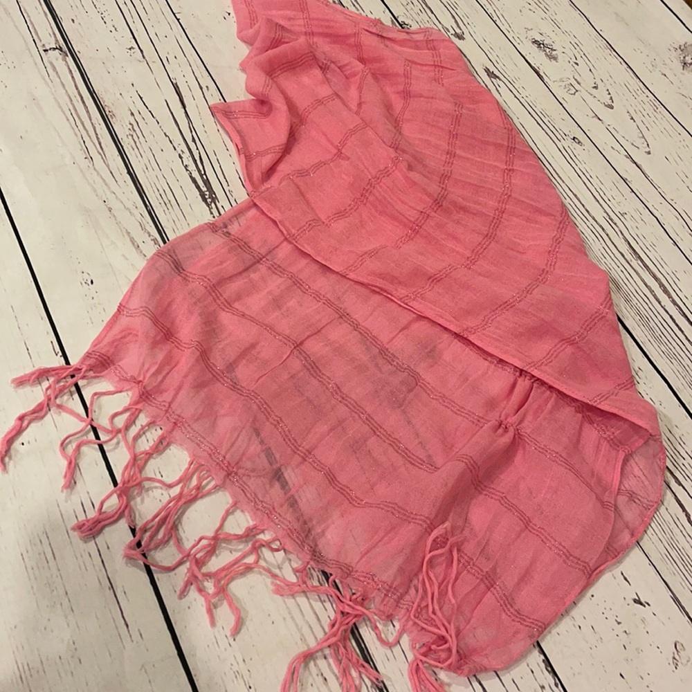 Pink Sparkling Crinkle Scarf